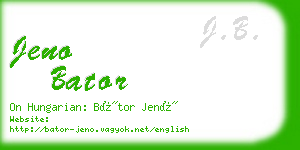 jeno bator business card